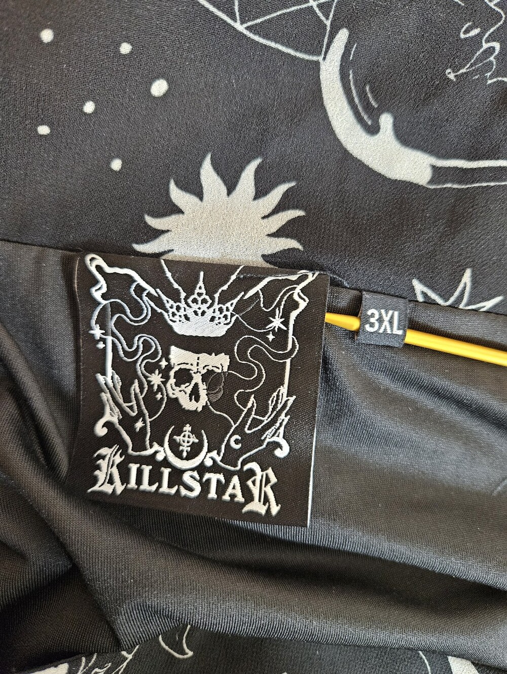 Killstar Maxi Skirt 3XL Astral Light Celestial High Low Whimsygoth Chiffon Black - Picture 2 of 4